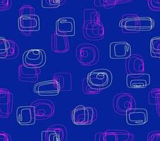 Abstract Stroked Seamless Pattern with Hand drawn curved and wavy lines. vector