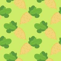 Radish or Turnip seamless pattern vector illustration. vegan and vegetarian seamless pattern