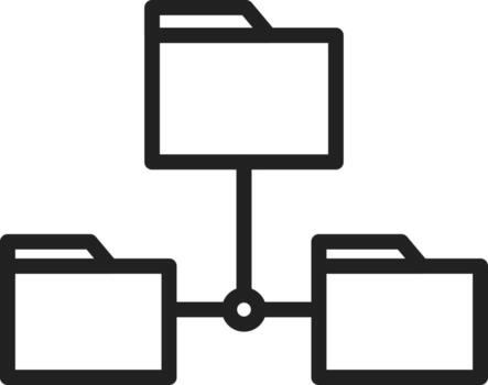 Folders Sharing Data icon vector image. Suitable for mobile apps, web apps and print media.