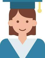 Female Graduate icon vector image. Suitable for mobile apps, web apps and print media.