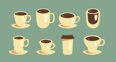 Coffee Cups set Vintage style vector