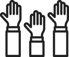 Raising Hands icon vector image. Suitable for mobile apps, web apps and print media.