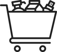 compras artículos icono vector imagen. adecuado para móvil aplicaciones, web aplicaciones y impresión medios de comunicación.