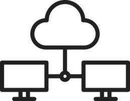 Shared Cloud icon vector image. Suitable for mobile apps, web apps and print media.