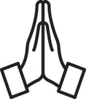 Folded Hands icon vector image. Suitable for mobile apps, web apps and print media.