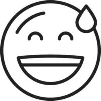 Grinning Face with Sweat icon vector image. Suitable for mobile apps, web apps and print media.