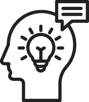 Brainstorming Ideas icon vector image. Suitable for mobile apps, web apps and print media.