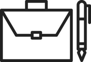 Briefcase and Pen icon vector image. Suitable for mobile apps, web apps and print media.