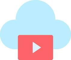 Videos on Cloud icon vector image. Suitable for mobile apps, web apps and print media.