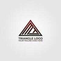 MTI Initial Triangle Monogram Vector Logo Design Red Color Modern gradient