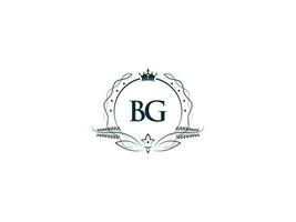 Professional Bg Luxury Business Logo, Feminine Crown Bg gb Logo Letter Vector Icon