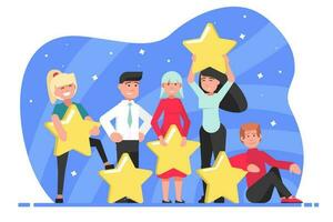 Star, rating, top, estimation, certification concept vector