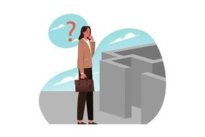 Problem, trouble, question, thinking, strategy, search, business concept vector