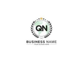 Premium Royal Crown Qn Logo, Unique Letter QN Logo Icon Vector Image Design