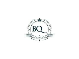 Professional Bq Luxury Business Logo, Feminine Crown Bq qb Logo Letter Vector Icon