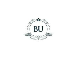 profesional bu lujo negocio logo, femenino corona bu ub logo letra vector icono