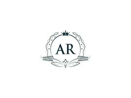 tipográfico Arkansas femenino corona logo, único Arkansas real academia de bellas artes circulo letra logo diseño vector