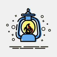 Icon lantern. Camping and adventure elements. Icons in MBE style. Good for prints, posters, logo, advertisement, infographics, etc. vector