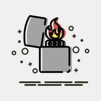 Icon lighter. Camping and adventure elements. Icons in MBE style. Good for prints, posters, logo, advertisement, infographics, etc. vector