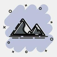 Icon mountains. Camping and adventure elements. Icons in comic style. Good for prints, posters, logo, advertisement, infographics, etc. vector