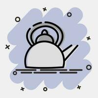 Icon kettle. Camping and adventure elements. Icons in comic style. Good for prints, posters, logo, advertisement, infographics, etc. vector