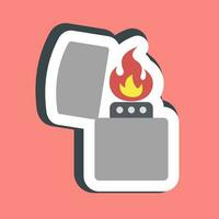 Sticker lighter. Camping and adventure elements. Good for prints, posters, logo, advertisement, infographics, etc. vector