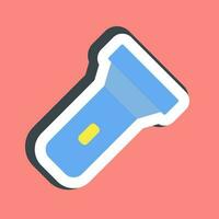 Sticker pocket torch. Camping and adventure elements. Good for prints, posters, logo, advertisement, infographics, etc. vector