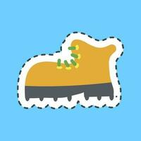 Sticker line cut shoes. Camping and adventure elements. Good for prints, posters, logo, advertisement, infographics, etc. vector