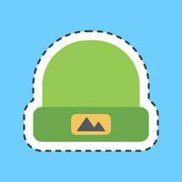 Sticker line cut cap. Camping and adventure elements. Good for prints, posters, logo, advertisement, infographics, etc. vector