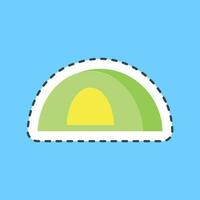 Sticker line cut tent. Camping and adventure elements. Good for prints, posters, logo, advertisement, infographics, etc. vector