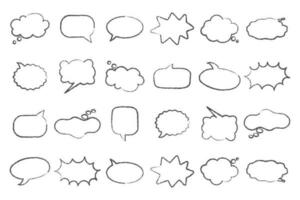 Collection of speech bubbles in retro style. Icons, vector