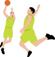 The boys are playing basketball. vector