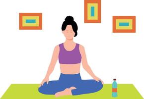 The girl is meditating. vector