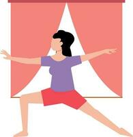 Girl is exercising for fitness  . vector