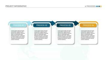 horizontal cronograma o diagrama de flujo con cuatro cuadrado elementos y espacio para datos. concepto de 4 4 sucesivo pasos de empresa proceso. vector