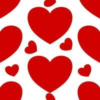 seamless pattern with red hearts vector
