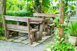 empty table set decoration in garden photo