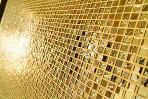 golden mosaic tile for wallpaper and background photo