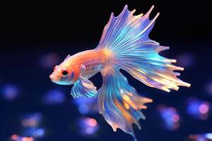 An iridescent Crystal betta fish photo