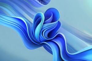 abstract blue background with waves shape photo