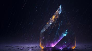 pesado lluvia capturado en magia cristal ai generado foto