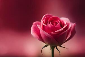 Romance pink rose on blur pink background AI Generated photo
