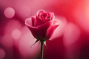 pink rose on romantic blur background photo