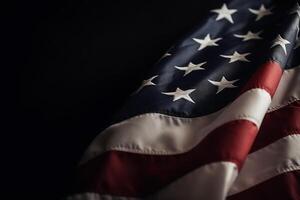 Close up of american flag with copy space photo