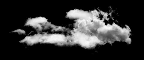 White cloud isolated on black background,Textured smoke,brush effect photo