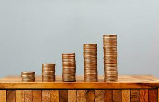 financial coin financial graph financial growth money business finance concept financial success photo