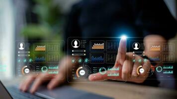 Business Intelligence concept - data analysis, management tools, intelligence, corporate strategy creation, data-driven decision making photo
