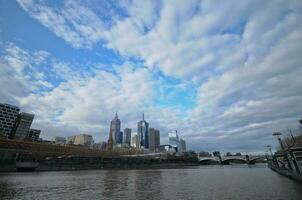 Beautiful day of Melbourne skyline in Australia photo