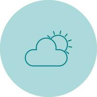 Sun Cloud Vector Icon