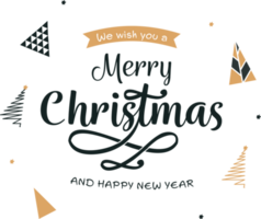 glad jul och Lycklig ny år hälsning kort med olika stil xmas träd dekorerad bakgrund. png